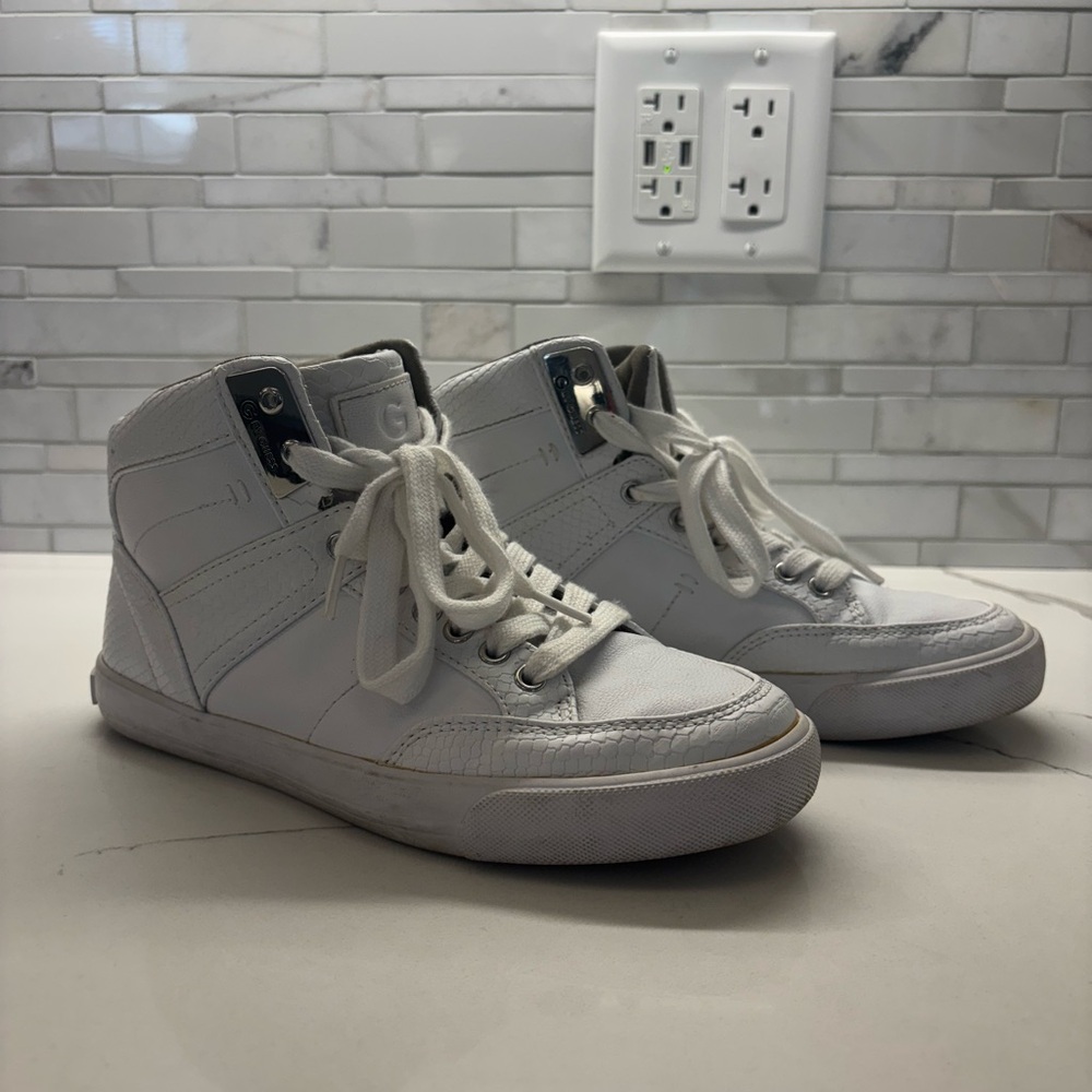 White Guess High-Top Sneakers